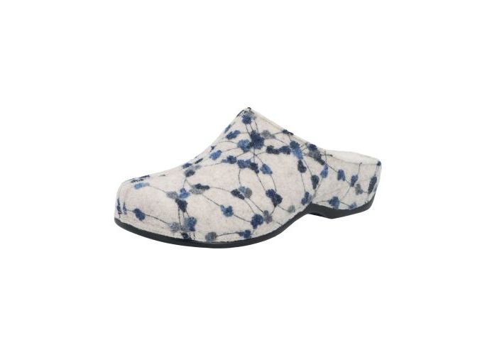 Berkemann Slippers Donata H 01028-165 Ecru/Blauw Off-white