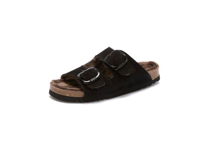 Scholl Mules Noelle Fur F 01570-1004 Black Noir